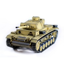 Р/У танк Taigen 1/16 Panzerkampfwagen III (Германия) дым, свет (для ИК боя) V3 2.4G RTR пустыня