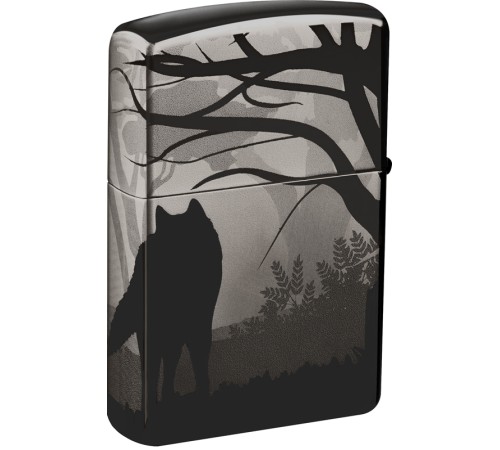 Зажигалка ZIPPO Classic с покрытием Black Ice®, латунь/сталь, чёрная, глянцевая, 38x13x57 мм