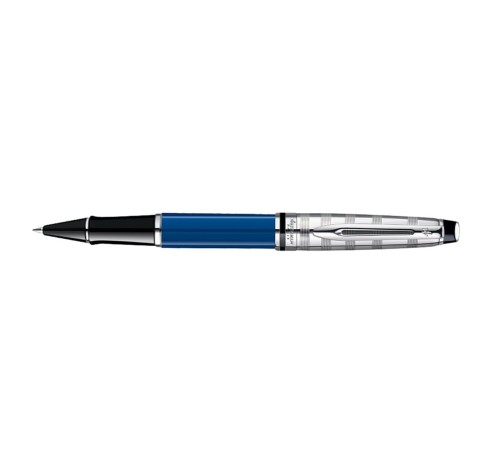 Роллерная ручка Waterman Blue Obsession, цвет - никель/синий лак, перо - нержавеющая сталь