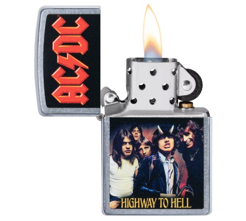 Зажигалка ZIPPO AC/DC® с покрытием Street Chrome™, латунь/сталь, серебристая, матовая, 38x13x57 мм
