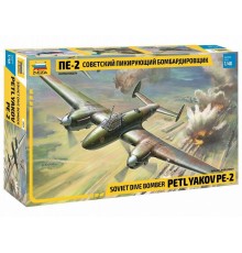 Сборная модель ZVEZDA Пикирующий бомбардировщик Пе-2, 1/48