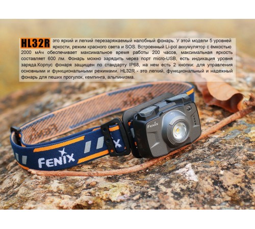Налобный фонарь Fenix HL32Rb голубой