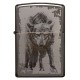 Зажигалка ZIPPO Wolf Design с покрытием Black Ice®, латунь/сталь, чёрная, глянцевая, 38x13x57 мм