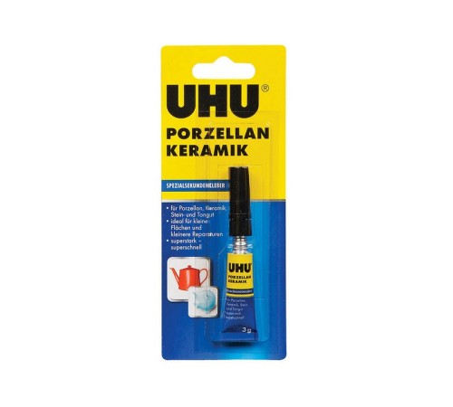 Клей секундный для фарфора, керамики UHU Porzellan, 3 г, блистер