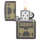 Зажигалка ZIPPO с покрытием Iron Stone, латунь/сталь, серая, матовая, 38x13x57 мм