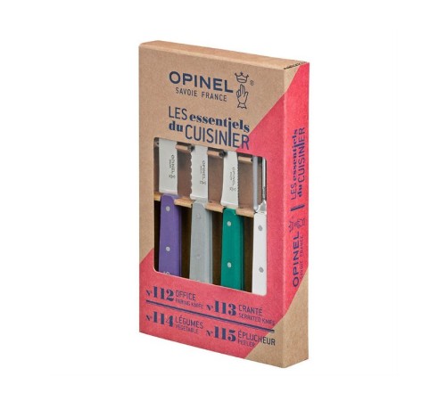 Набор ножей Opinel Les Essentiels Art deco, нержавеющая сталь, (4 шт./уп.), 001939