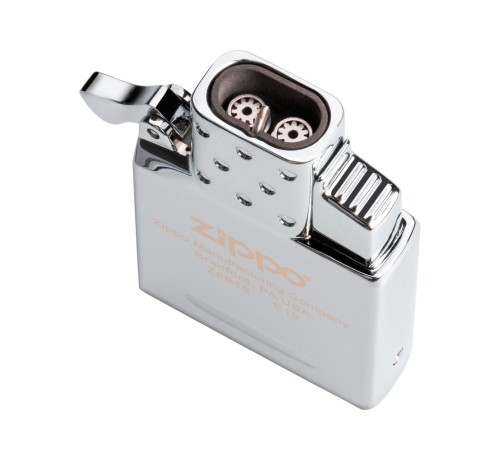 Газовый вставной блок для широкой зажигалки Zippo, двойное пламя, нержавеющая сталь