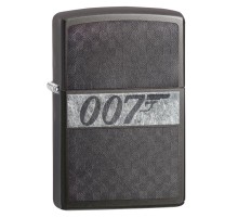 Зажигалка ZIPPO James Bond 007™ с покрытием Black Ice®, латунь/сталь, чёрная, глянцевая, 38x13x57 мм