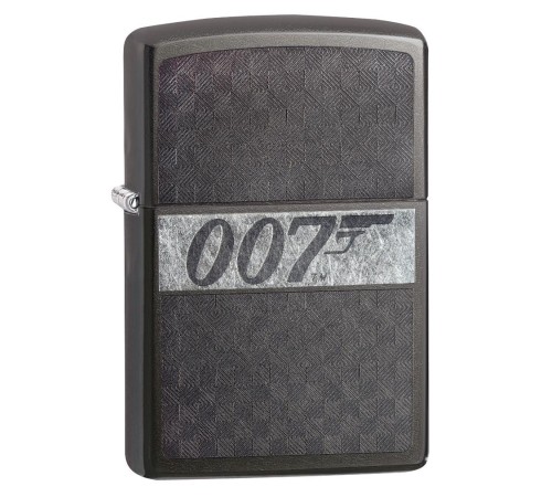Зажигалка ZIPPO James Bond 007™ с покрытием Black Ice®, латунь/сталь, чёрная, глянцевая, 38x13x57 мм