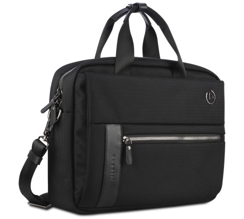 Портфель мужской BUGATTI Nero 15'', чёрный, нейлон 1680D/кожа, 42х10х30 см