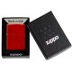 Зажигалка ZIPPO Classic с покрытием Metallic Red, латунь/сталь, красная, матовая, 38x13x57 мм