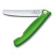 Нож для овощей VICTORINOX SwissClassic, складной, лезвие 11 см с волнистой заточкой, зелёный