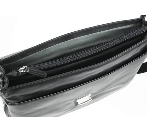 Портфель BUGATTI Romano 15'', чёрный, натуральная воловья кожа, 40х12х30 см