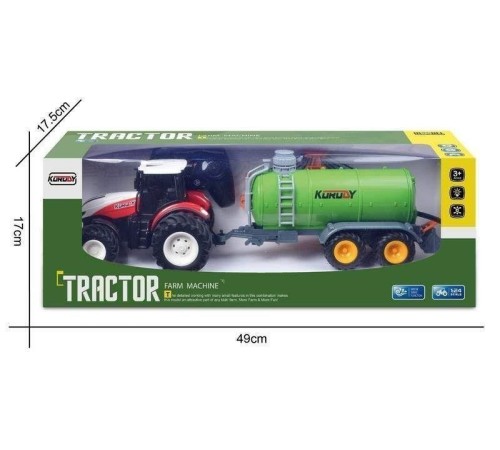 Р/У фермерский трактор Korody с цистерной поливалкой, широкие колеса 1/24 2.4G 6CH RTR