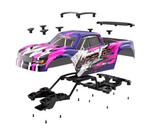 Радиоуправляемый монстр MJX Hyper Go H16H (фиолетовый) 4WD 2.4G LED GPS 1/16 RTR