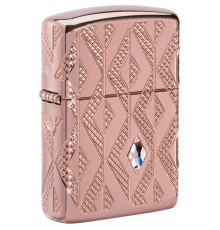 Зажигалка ZIPPO Armor® Geometric с покрытием Rose Gold, латунь/сталь, розовое золото, 38x13x57 мм