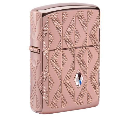 Зажигалка ZIPPO Armor® Geometric с покрытием Rose Gold, латунь/сталь, розовое золото, 38x13x57 мм