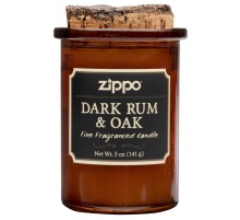 Ароматизированная свеча ZIPPO Dark Rum & Oak, воск/хлопок/кора древесины/стекло, 70x100 мм