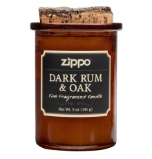 Ароматизированная свеча ZIPPO Dark Rum & Oak, воск/хлопок/кора древесины/стекло, 70x100 мм