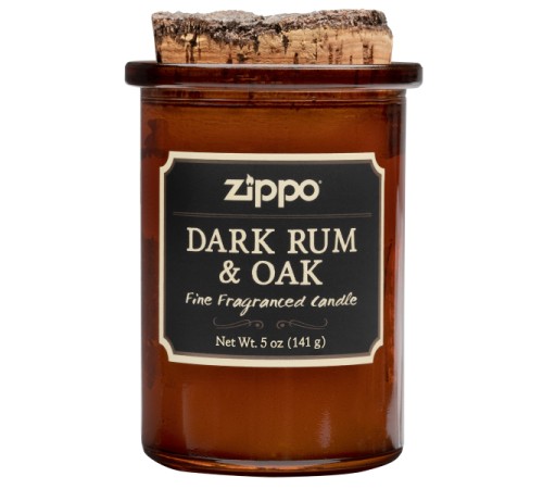 Ароматизированная свеча ZIPPO Dark Rum & Oak, воск/хлопок/кора древесины/стекло, 70x100 мм