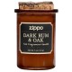 Ароматизированная свеча ZIPPO Dark Rum & Oak, воск/хлопок/кора древесины/стекло, 70x100 мм