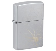 Зажигалка ZIPPO Spider Design с покрытием High Polish Chrome, латунь/сталь, серебристая, 38x13x57 мм