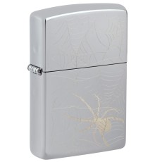 Зажигалка ZIPPO Spider Design с покрытием High Polish Chrome, латунь/сталь, серебристая, 38x13x57 мм