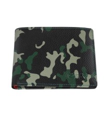 Портмоне ZIPPO, зелёно-чёрный камуфляж, натуральная кожа, 10,8×2,5×8,6 см