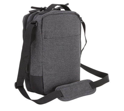 Сумка наплечная вертикальная WENGER, cерая, ткань Grey Heather/ полиэстер 600D PU , 19х11х28 см, 6 л