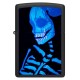 Зажигалка ZIPPO Skeleton Design с покрытием Black Light, латунь/сталь, черная, матовая, 38x13x57 мм