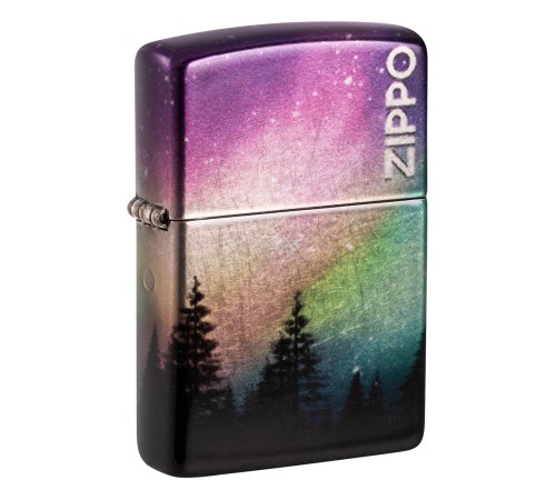 Зажигалка ZIPPO Colorful Sky с покрытием 540 Tumbled Chrome, латунь/сталь, разноцветная, 38x13x57 мм