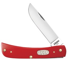 Нож перочинный ZIPPO Red Synthetic Smooth Sodbuster Jr, 92 мм, красный + ЗАЖИГАЛКА ZIPPO 207