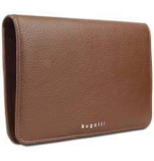 Кошелёк женский BUGATTI Lady Top, коньячный, натуральная воловья кожа, 19,5х2х11,2 см
