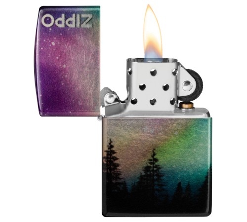 Зажигалка ZIPPO Colorful Sky с покрытием 540 Tumbled Chrome, латунь/сталь, разноцветная, 38x13x57 мм