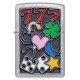 Зажигалка ZIPPO All Luck с покрытием Street Chrome, латунь/сталь, серебристая, 38x13x57 мм