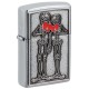 Зажигалка ZIPPO Couple Love с покрытием Brushed Chrome, латунь/сталь, серебристая, 36x13x57 мм