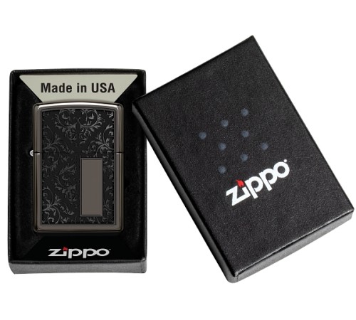 Зажигалка ZIPPO Лучшая цена 2022 с покрытием Black Ice®, латунь/сталь, чёрная, 38x13x57 мм