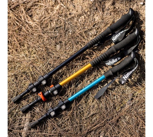 Палка Треккинговая Naturehike ST01 6061 AL NH17D001-Z  с 3 узлами женская 57-120 золотой