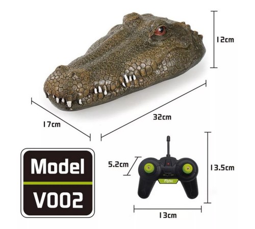 Радиоуправляемый катер Flytec V002 Крокодил, зеленый 2.4G RTR