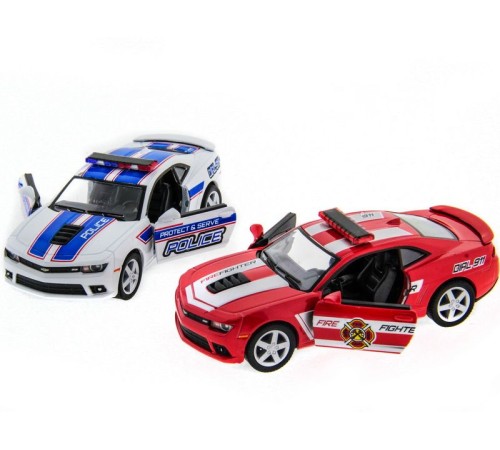 Машина Kinsmart 1:38 Chevrolet Camaro 2014 (Police/Fire) инерция (1/12шт.) б/к