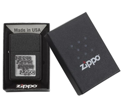 Зажигалка ZIPPO Classic с покрытием Black Crackle™, латунь/сталь, чёрная, матовая, 38x13x57 мм