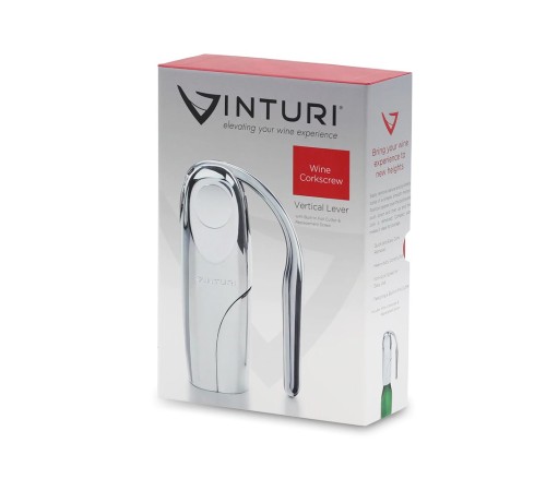 Вертикальный рычажный штопор с обрезателем фольги Vinturi