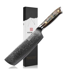 Нож из дамасской стали для овощей Keemake 7 Inch Nakiri Knife, бежевый