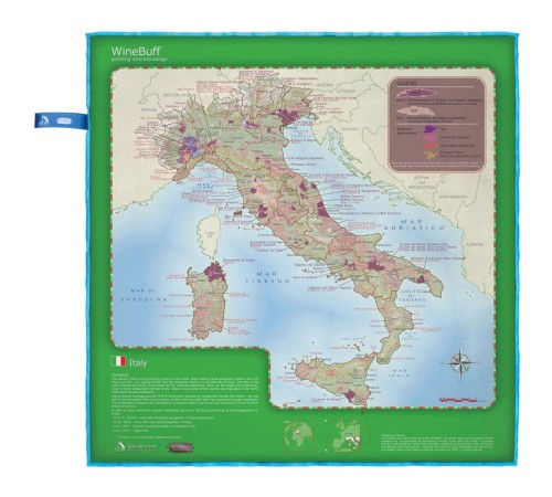 Салфетка из микрофибры для натирки стекла Soiree Home Italy Wine Map