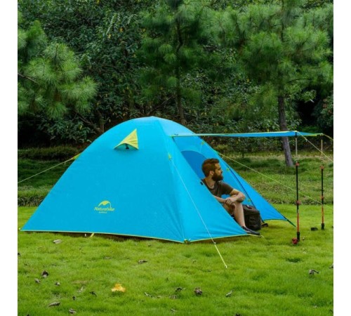 Палатка Naturehike 210T65D  NH18Z033-P трехместная голубой, 6927595729632