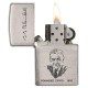 Зажигалка ZIPPO G. Blaisdell, с покрытием Brushed Chrome, латунь/сталь, серебристая, 36x12x56 мм