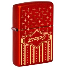 Зажигалка ZIPPO с покрытием Metallic Red, латунь/сталь, красная, 38x13x57 мм