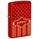 Зажигалка ZIPPO с покрытием Metallic Red, латунь/сталь, красная, 38x13x57 мм