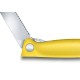 Нож для овощей VICTORINOX SwissClassic, складной, лезвие 11 см с волнистой заточкой, жёлтый