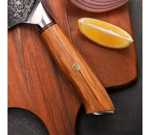 Нож из дамасской стали для хлеба Keemake 8 Inch Bread Knife, черный